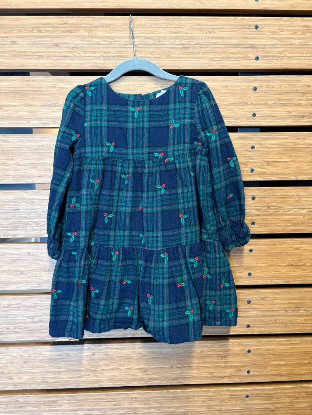 Mini Boden Tiered Twirly Dress Blackwatch Check Holly (3/4T)